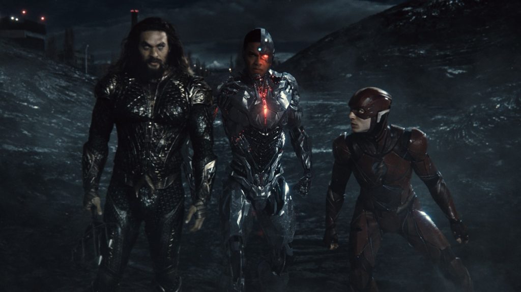 Aquaman,. Ciborgue e Flash na Liga de Zack Snyder