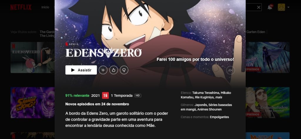 Edens Zero: Novos episódios estreiam em novembro na Netflix